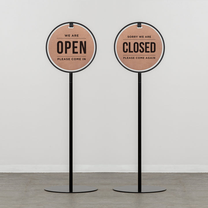 OPEN & CLOSED - ROUND FRAMED スタンドサイン - PIECE OF SIGN