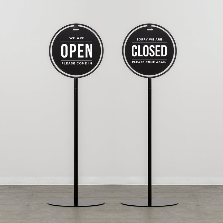 OPEN & CLOSED - ROUND FRAMED スタンドサイン - PIECE OF SIGN