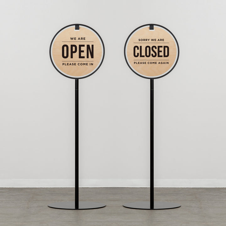 OPEN & CLOSED - ROUND FRAMED スタンドサイン - PIECE OF SIGN
