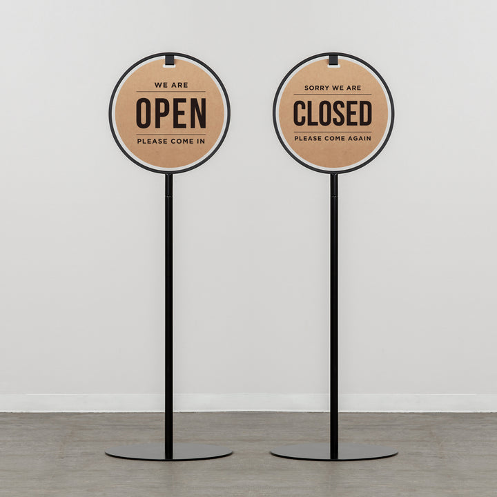 OPEN & CLOSED - ROUND FRAMED スタンドサイン - PIECE OF SIGN