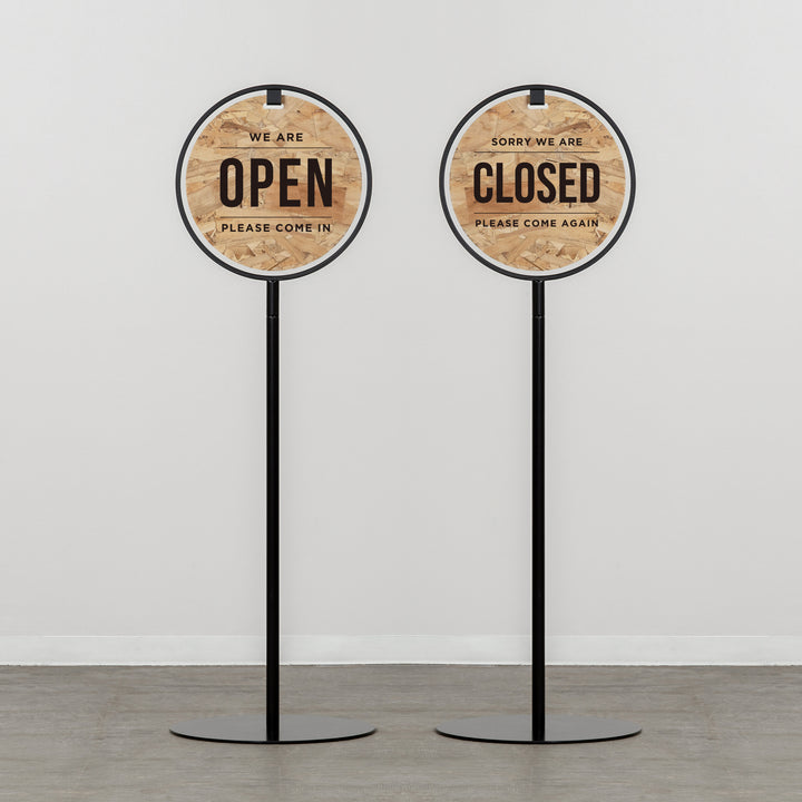 OPEN & CLOSED - ROUND FRAMED スタンドサイン - PIECE OF SIGN