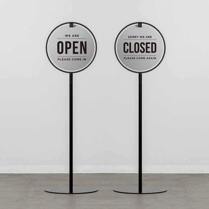 OPEN & CLOSED - ROUND FRAMED スタンドサイン - PIECE OF SIGN