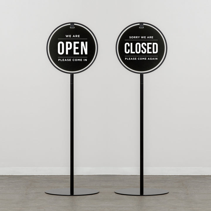 OPEN & CLOSED - ROUND FRAMED スタンドサイン - PIECE OF SIGN