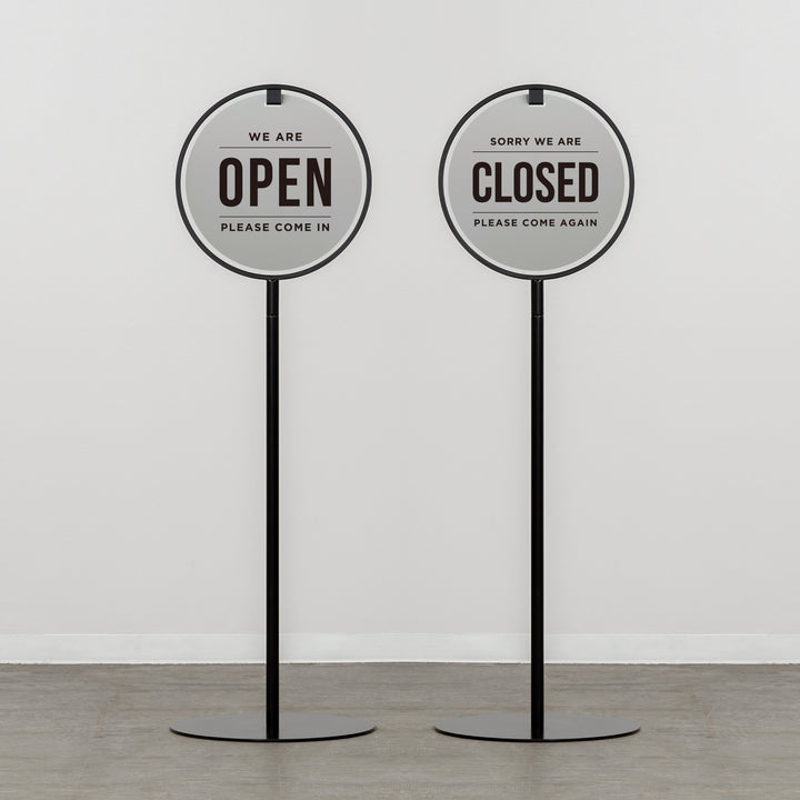OPEN & CLOSED - ROUND FRAMED スタンドサイン - PIECE OF SIGN