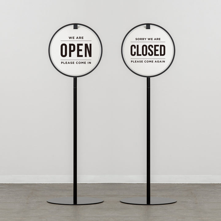 OPEN & CLOSED - ROUND FRAMED スタンドサイン - PIECE OF SIGN