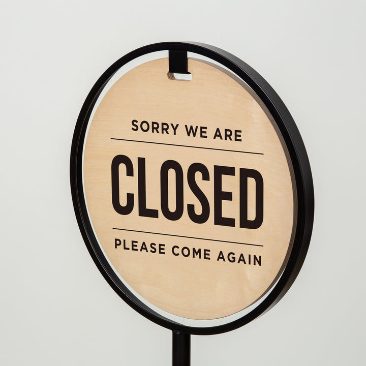 OPEN & CLOSED - ROUND FRAMED スタンドサイン - PIECE OF SIGN