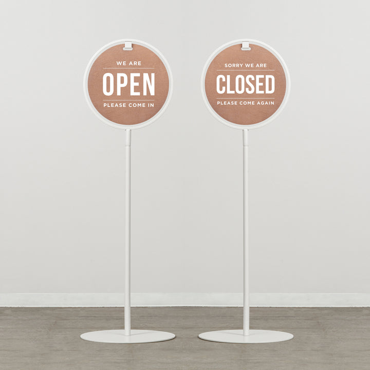 OPEN & CLOSED - ROUND FRAMED スタンドサイン - PIECE OF SIGN