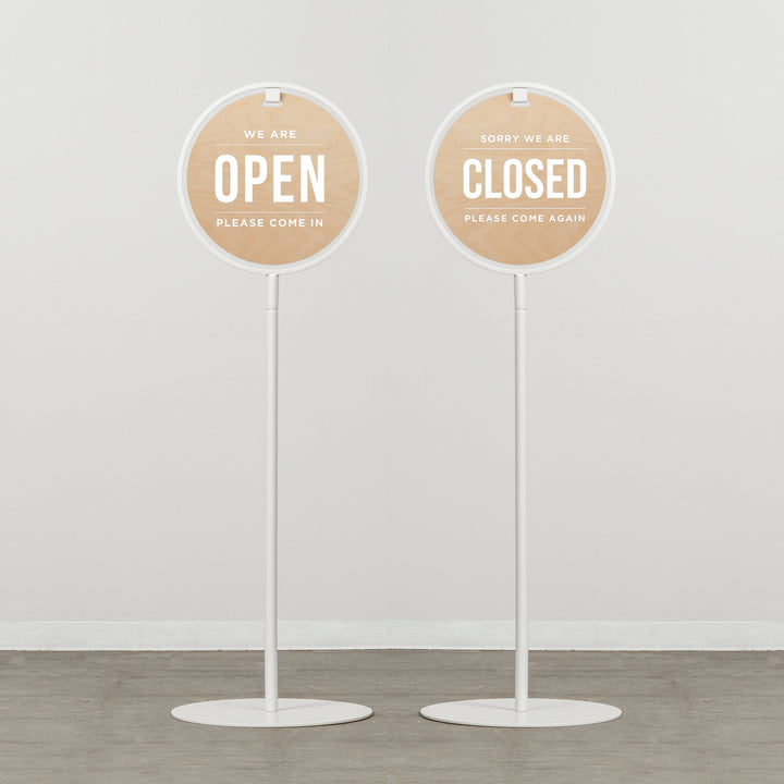 OPEN & CLOSED - ROUND FRAMED スタンドサイン - PIECE OF SIGN