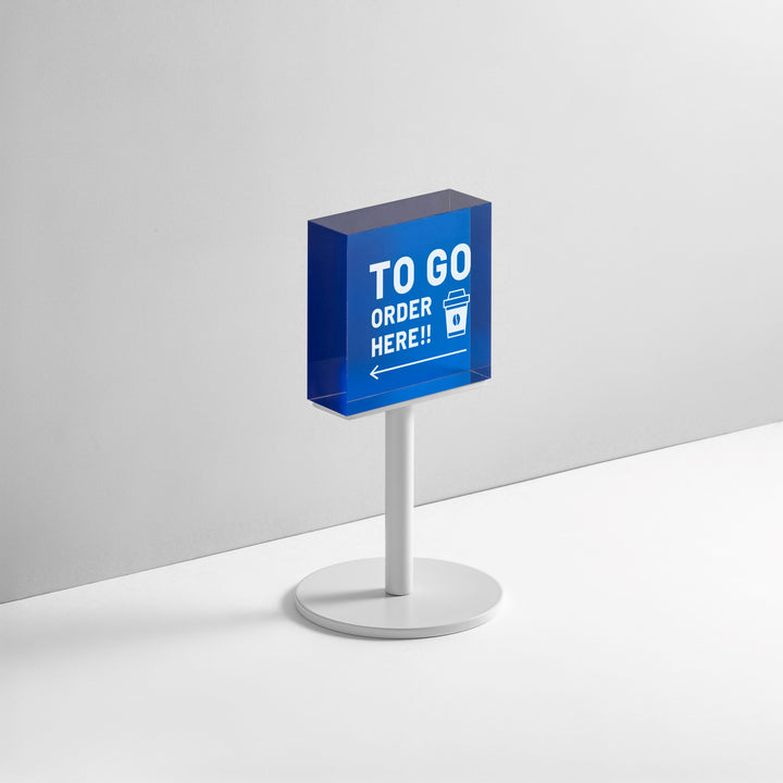 TABLE POLE ブロックサイン- WHITE - PIECE OF SIGN