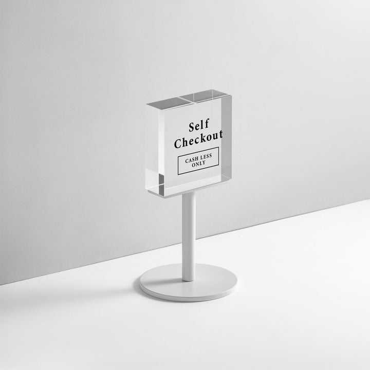 TABLE POLE ブロックサイン- WHITE - PIECE OF SIGN