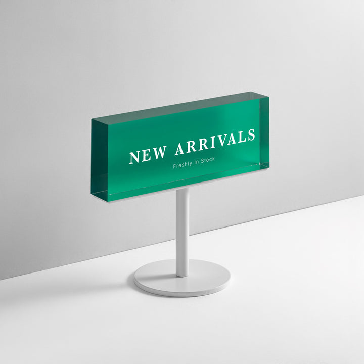 TABLE POLE ブロックサイン- WHITE - PIECE OF SIGN