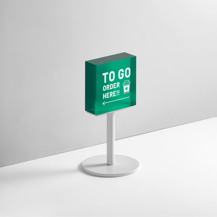 TABLE POLE ブロックサイン- WHITE - PIECE OF SIGN