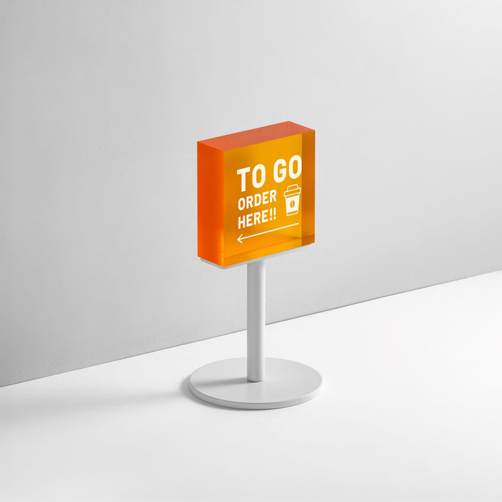 TABLE POLE ブロックサイン- WHITE - PIECE OF SIGN