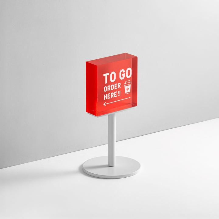 TABLE POLE ブロックサイン- WHITE - PIECE OF SIGN