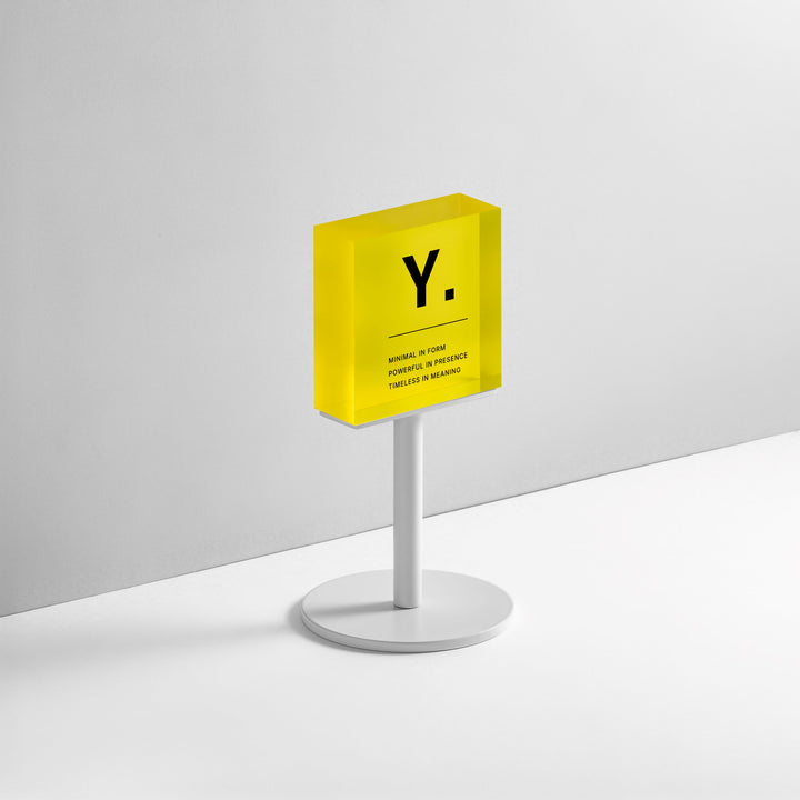 TABLE POLE ブロックサイン- WHITE - PIECE OF SIGN