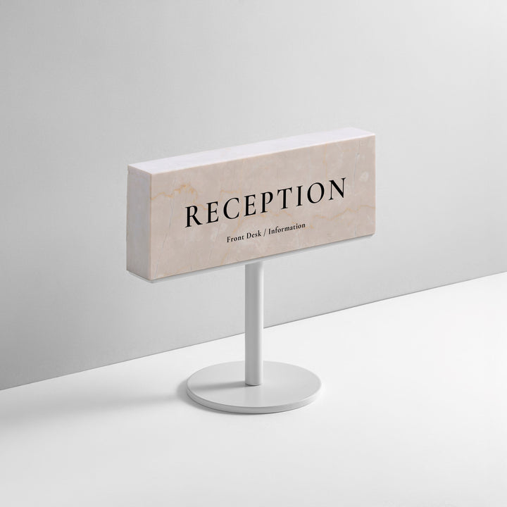 TABLE POLE ブロックサイン- WHITE - PIECE OF SIGN
