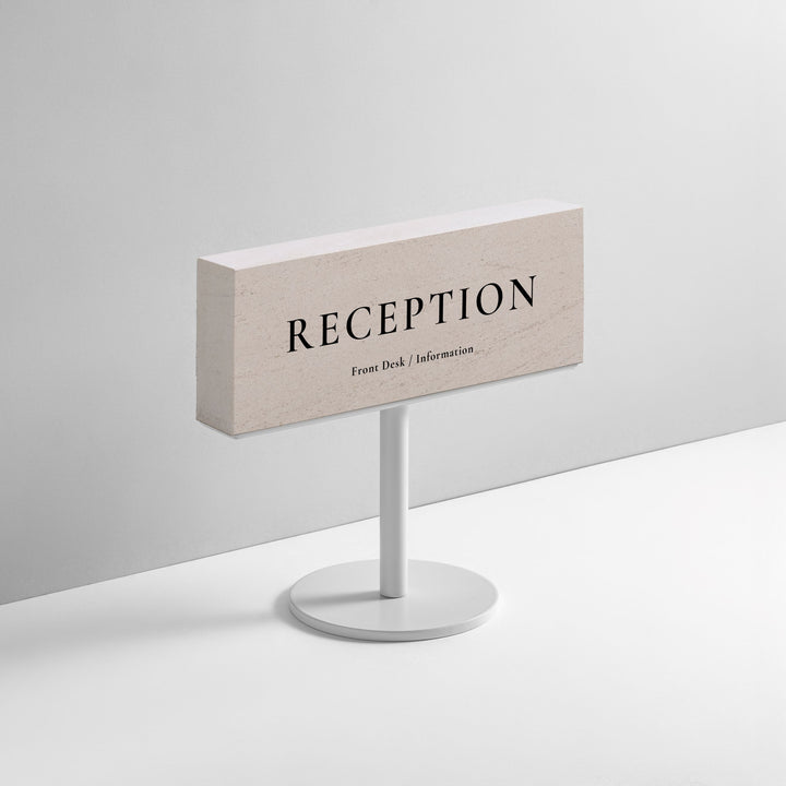 TABLE POLE ブロックサイン- WHITE - PIECE OF SIGN