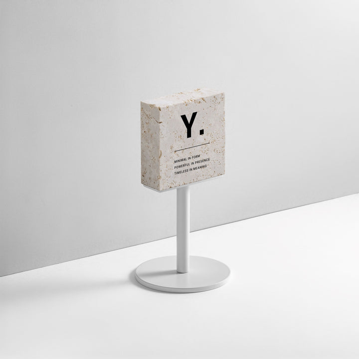 TABLE POLE ブロックサイン- WHITE - PIECE OF SIGN