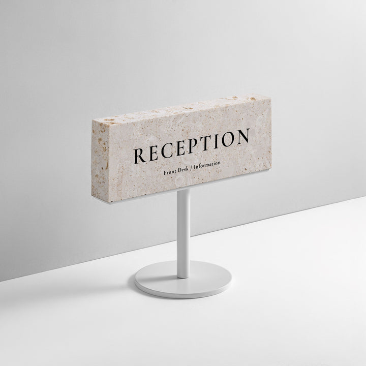 TABLE POLE ブロックサイン- WHITE - PIECE OF SIGN