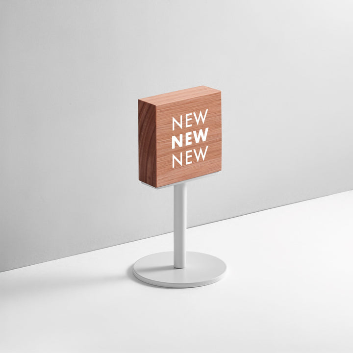 TABLE POLE ブロックサイン- WHITE - PIECE OF SIGN