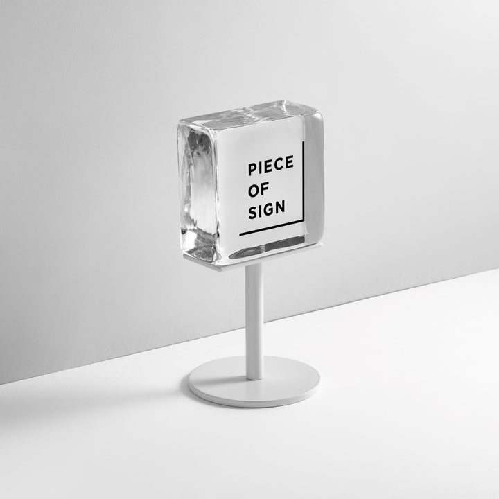 TABLE POLE ブロックサイン- WHITE - PIECE OF SIGN