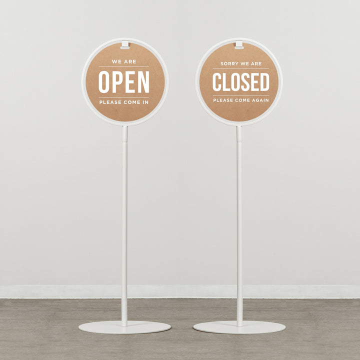 OPEN & CLOSED - ROUND FRAMED スタンドサイン - PIECE OF SIGN