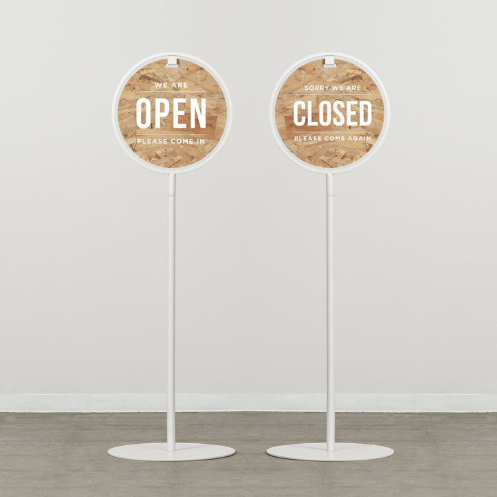 OPEN & CLOSED - ROUND FRAMED スタンドサイン - PIECE OF SIGN