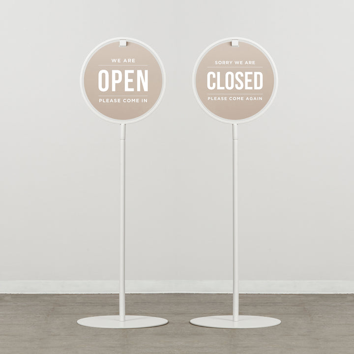 OPEN & CLOSED - ROUND FRAMED スタンドサイン - PIECE OF SIGN