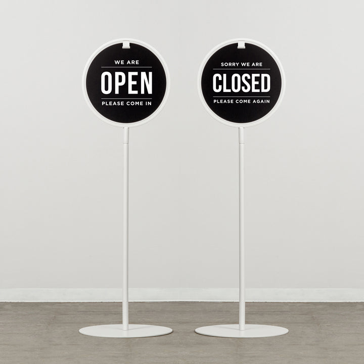 OPEN & CLOSED - ROUND FRAMED スタンドサイン - PIECE OF SIGN
