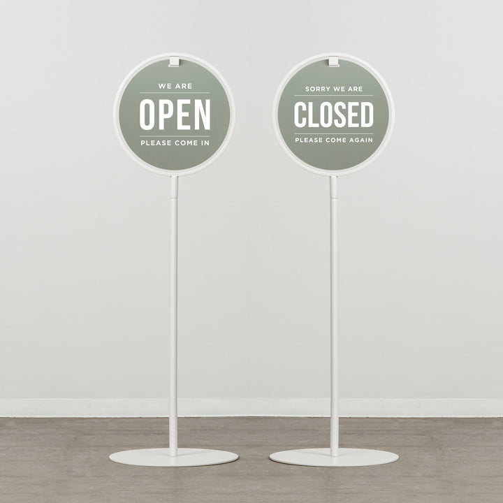 OPEN & CLOSED - ROUND FRAMED スタンドサイン - PIECE OF SIGN