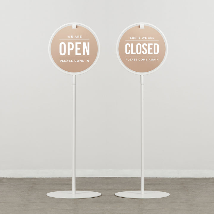 OPEN & CLOSED - ROUND FRAMED スタンドサイン - PIECE OF SIGN