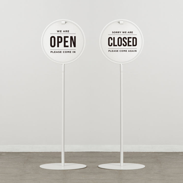 OPEN & CLOSED - ROUND FRAMED スタンドサイン - PIECE OF SIGN