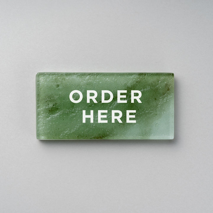 GLASS INFO SIGN - 彫刻仕上げ - PIECE OF SIGN